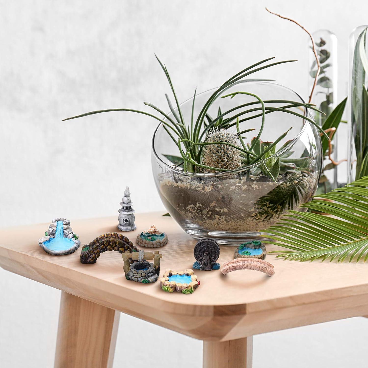 Jetec 12 Piezas Accesorios de Jardín Miniaturas Clásicas