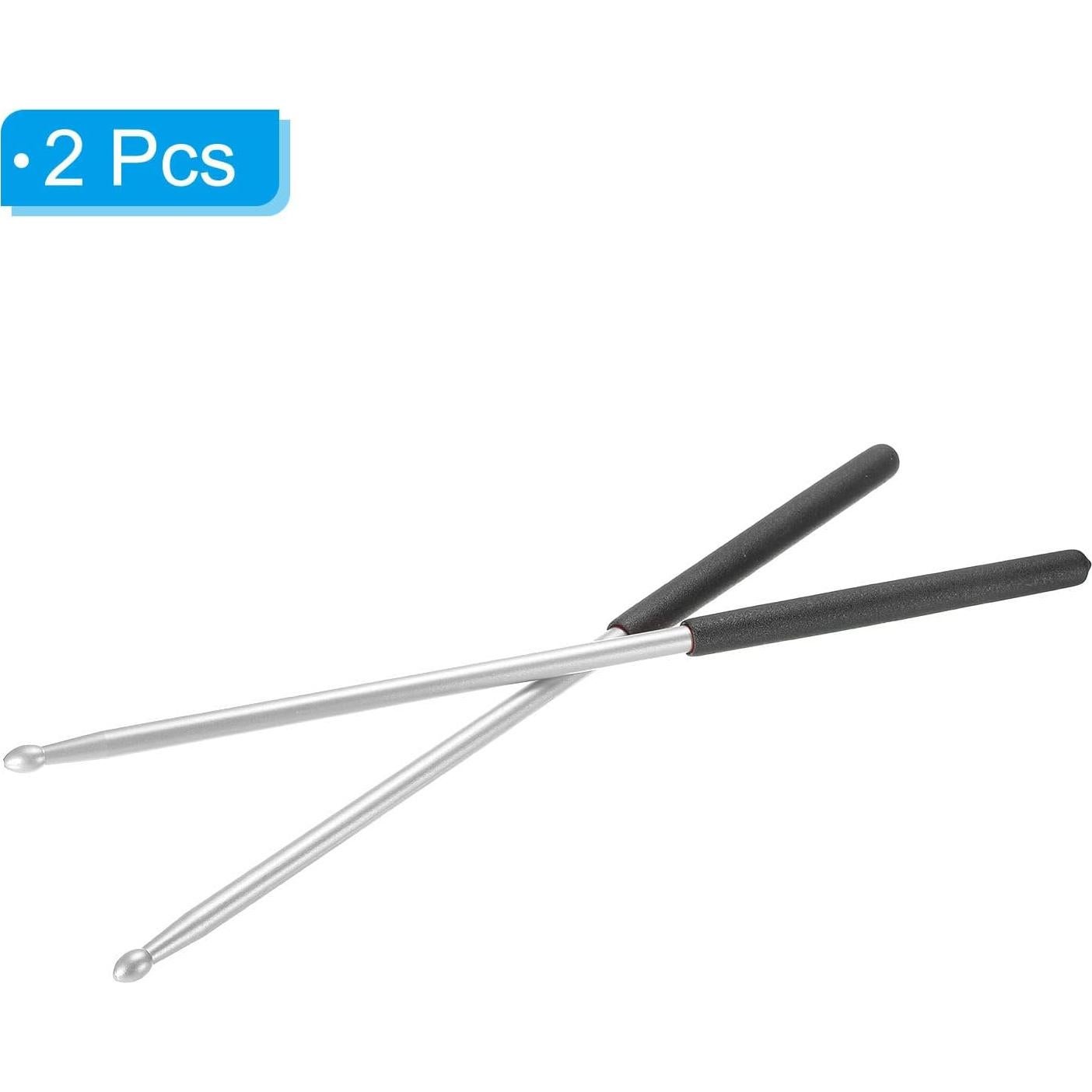 Palillos de Batería 5A PATIKIL Antideslizantes Plata 41.5cm
