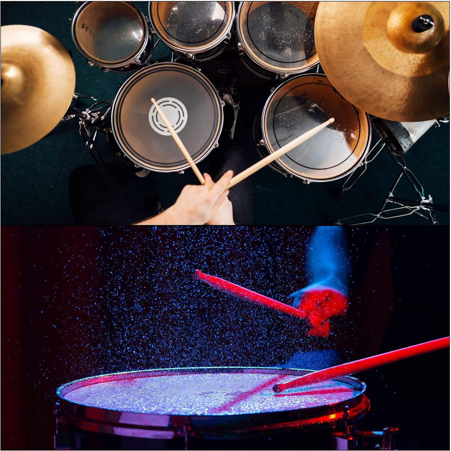 Palillos de Batería 5A PATIKIL Antideslizantes Plata 41.5cm