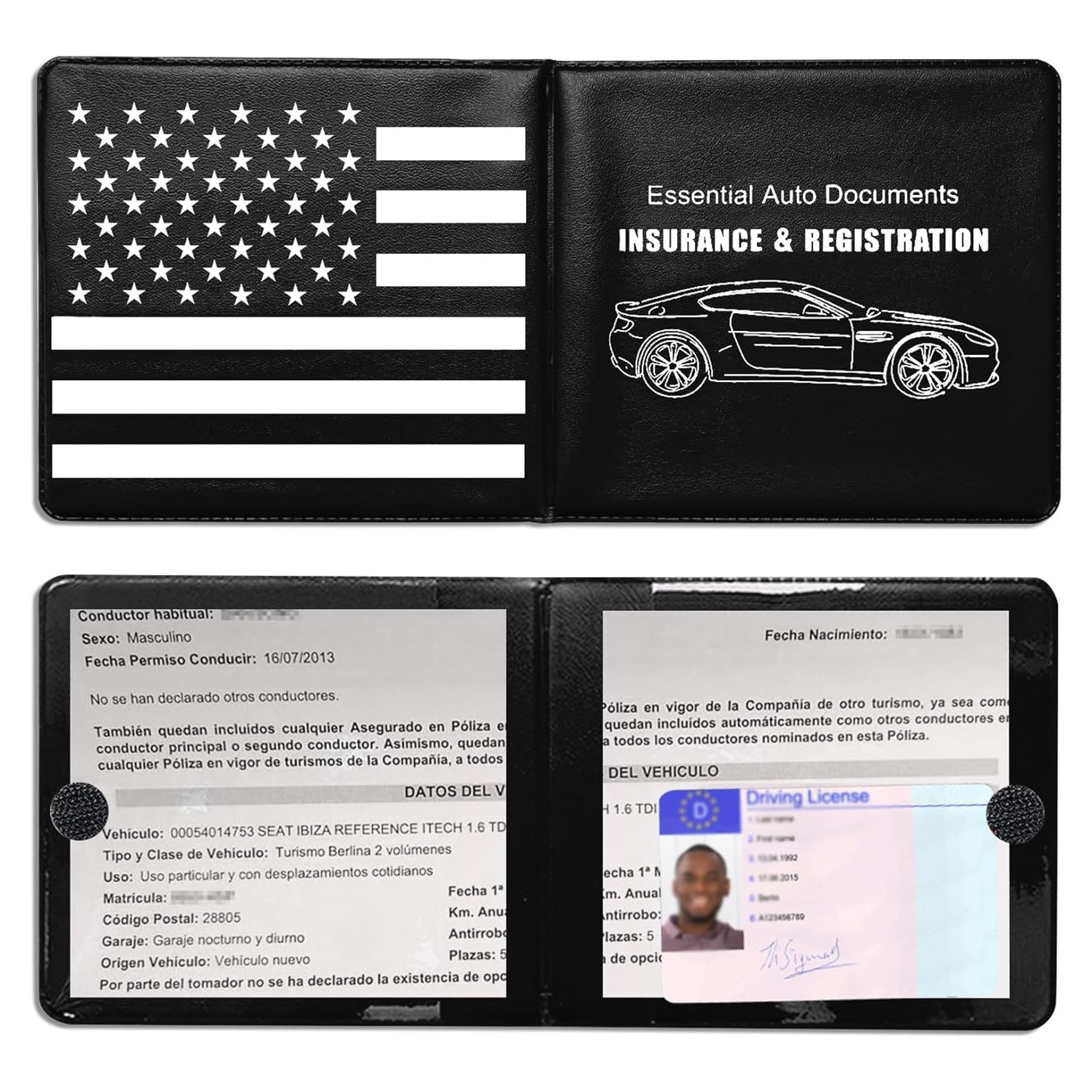 Cartera Portador de Registro de Auto Zufoty Naranja 13.3x12.2cm