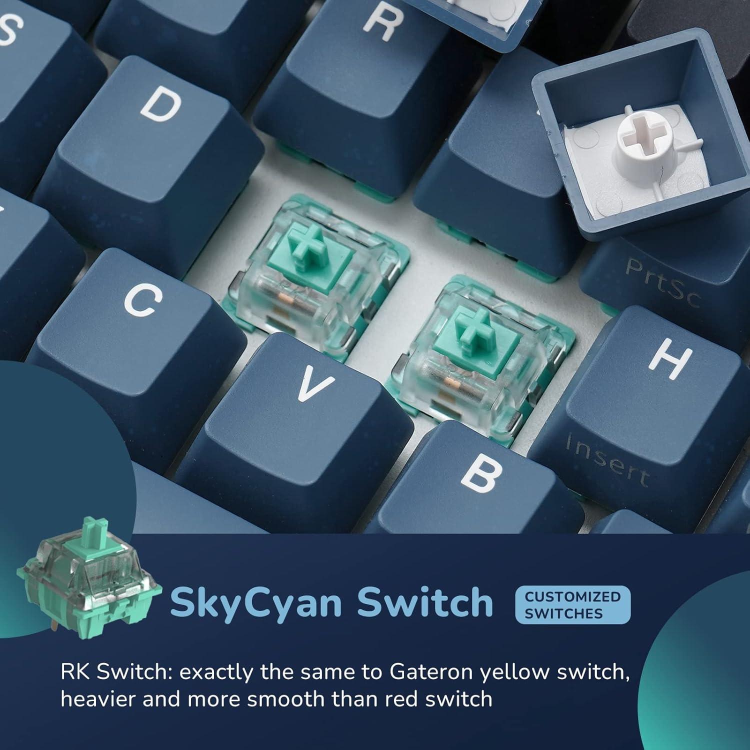 Teclado Mecánico RK ROYAL KLUDGE RK61 Plus Inalámbrico RGB