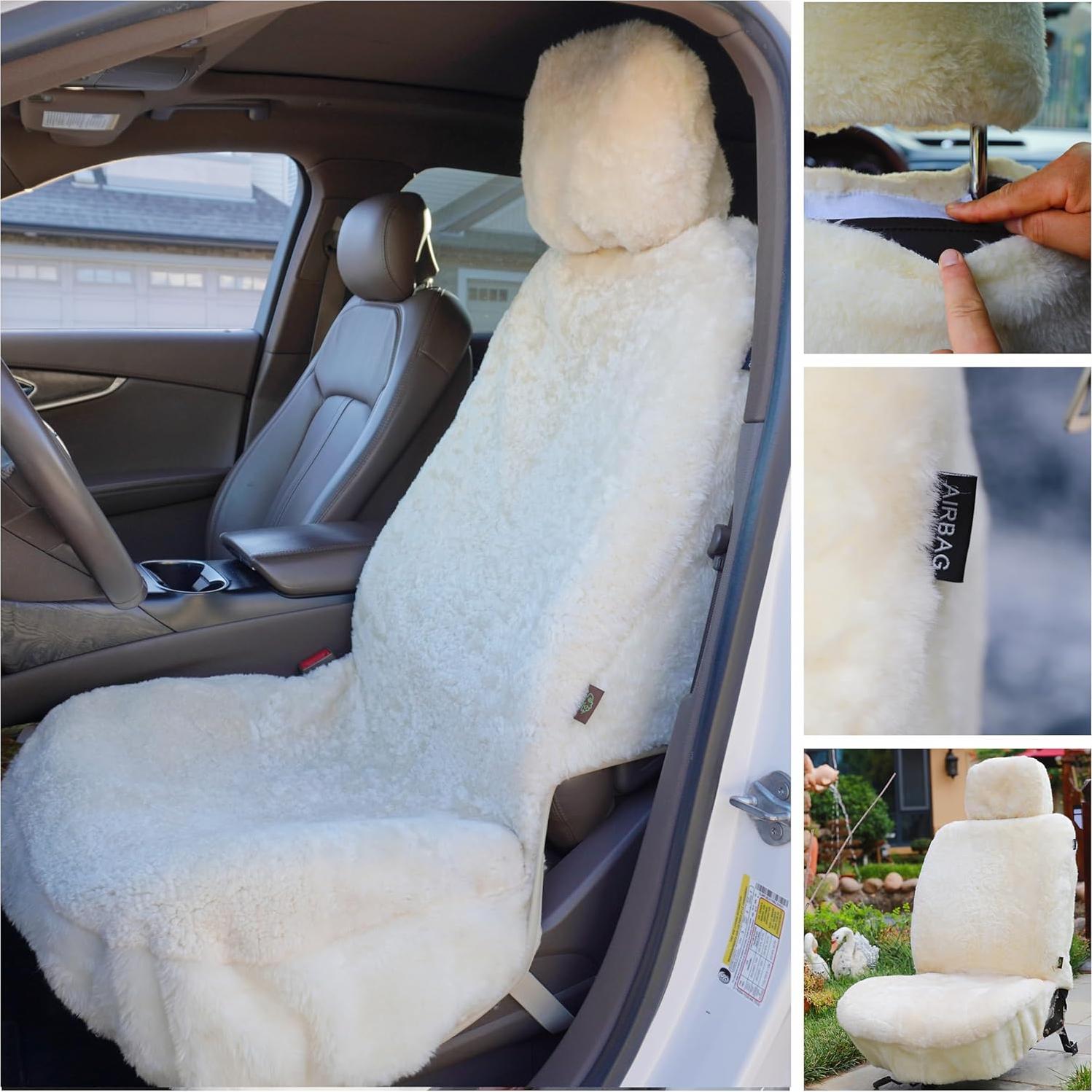 Funda de Asiento de Coche SHEEPSKIN ELITE Piel de Oveja Beige