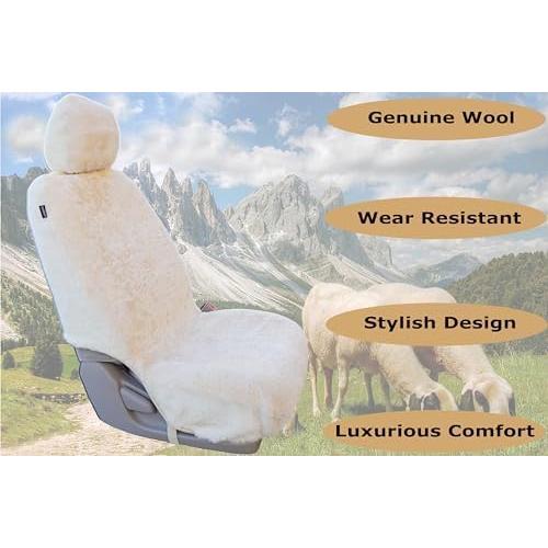 Funda de Asiento de Coche SHEEPSKIN ELITE Piel de Oveja Beige