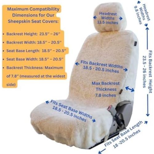 Funda de Asiento de Coche SHEEPSKIN ELITE Piel de Oveja Beige