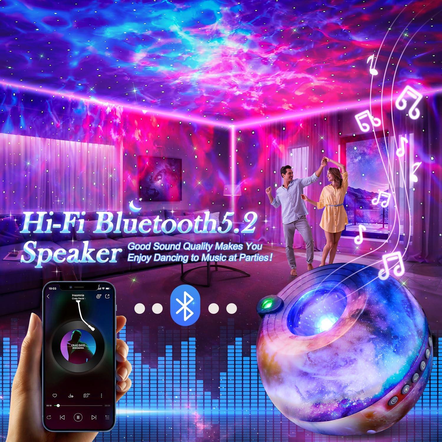 Proyector de Estrellas Galaxy TK - 15 Colores, Bluetooth, Ruido Blanco