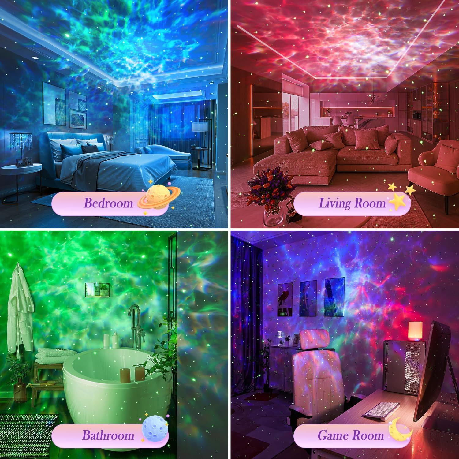 Proyector de Estrellas Galaxy TK - 15 Colores, Bluetooth, Ruido Blanco