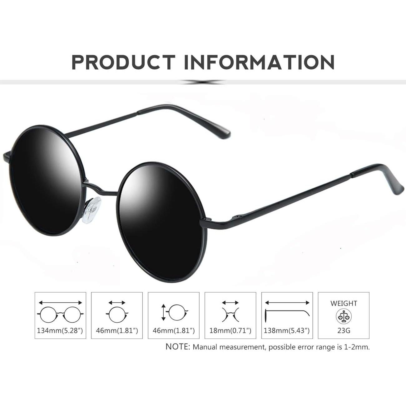 Gafas de sol redondas polarizadas KANASTAL UV400 para hombres