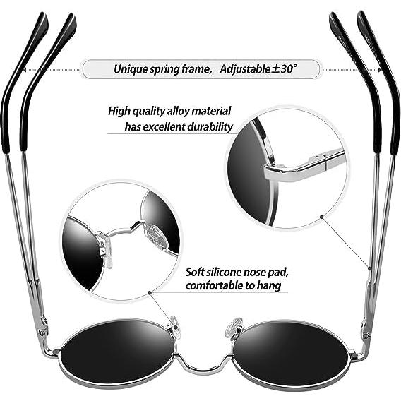 Gafas de sol redondas polarizadas KANASTAL UV400 para hombres