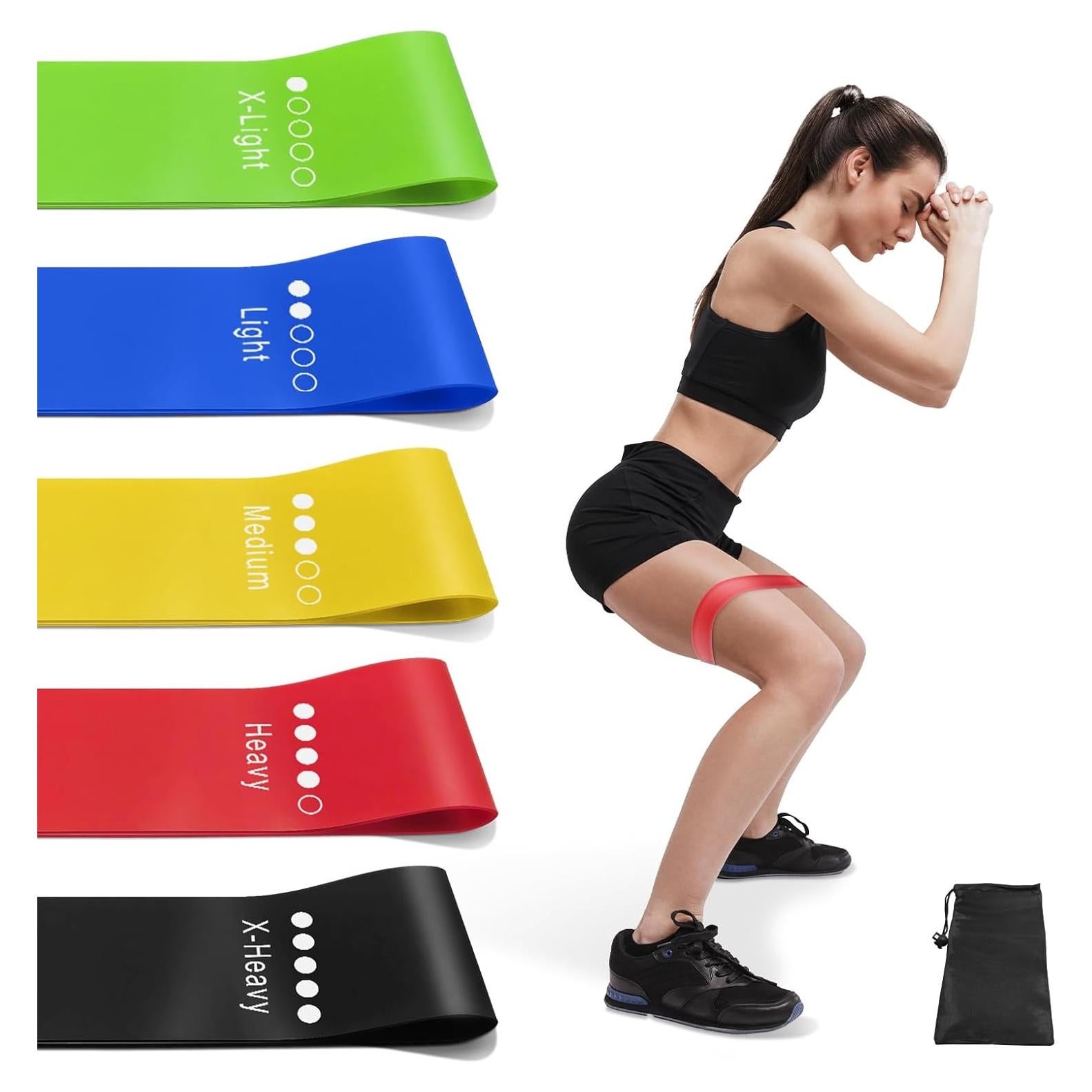 Bandas de Resistencia Kakuje 5 Niveles Multicolores para Fitness