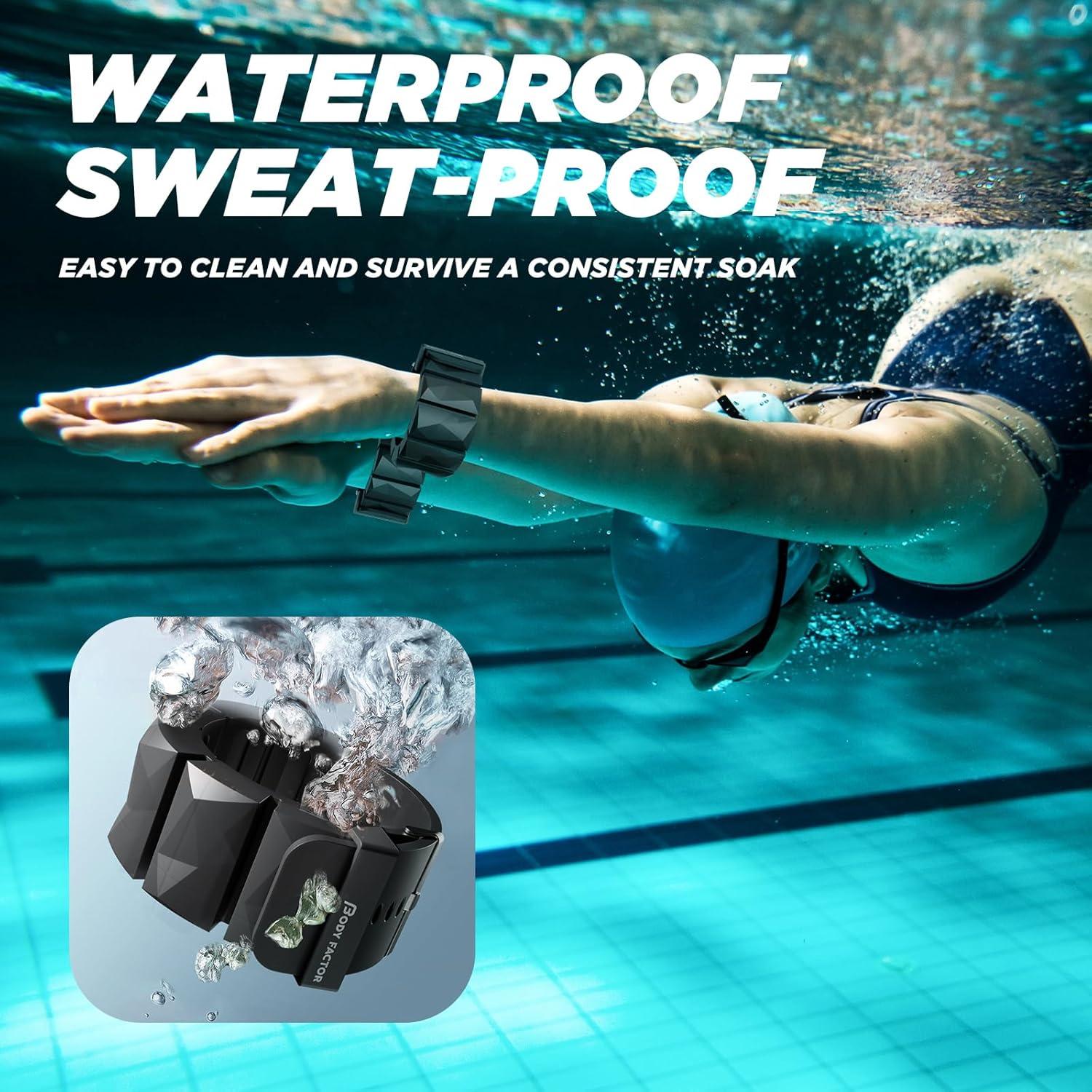 Pesas de Muñeca Ajustables Body Factor 0.45 kg - Silicona Impermeable