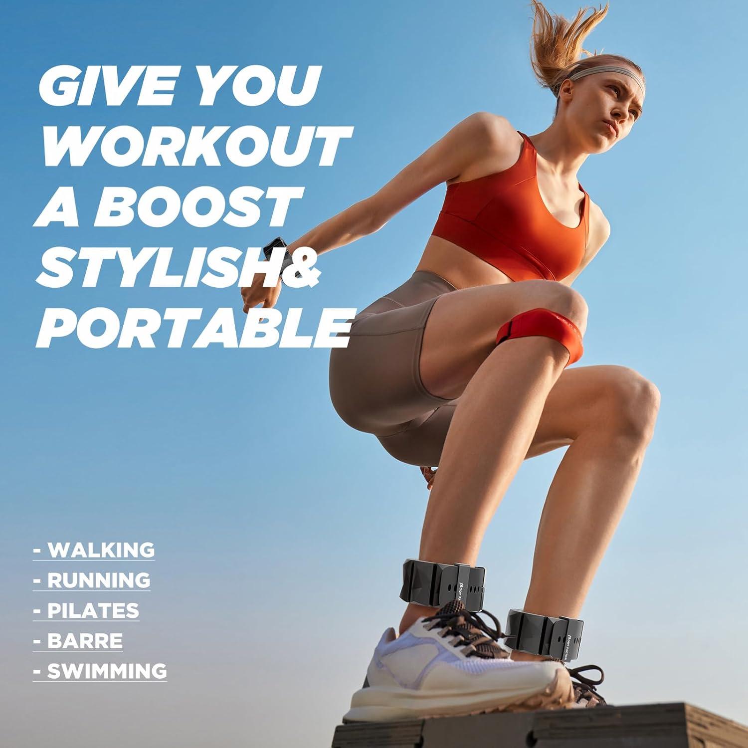 Pesas de Muñeca Ajustables Body Factor 0.45 kg - Silicona Impermeable