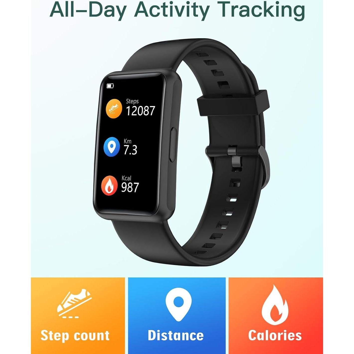 Reloj de Fitness HUAKUA S2 IP68 Pantalla Táctil 1.47" Negro