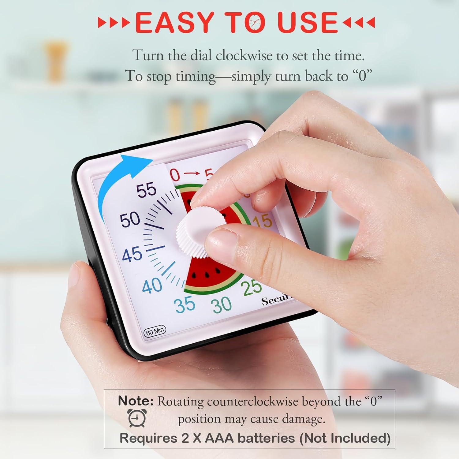 Temporizador Visual Secura de 60 Minutos para Aula y Cocina