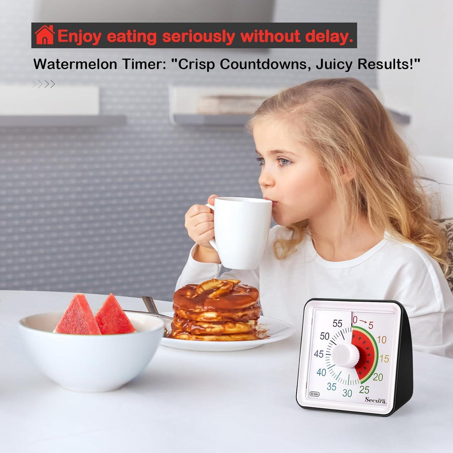 Temporizador Visual Secura de 60 Minutos para Aula y Cocina