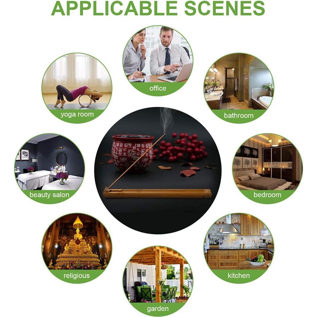 Soporte de Incienso de Madera de Bambú Cacukap Ajustable 24.9cm