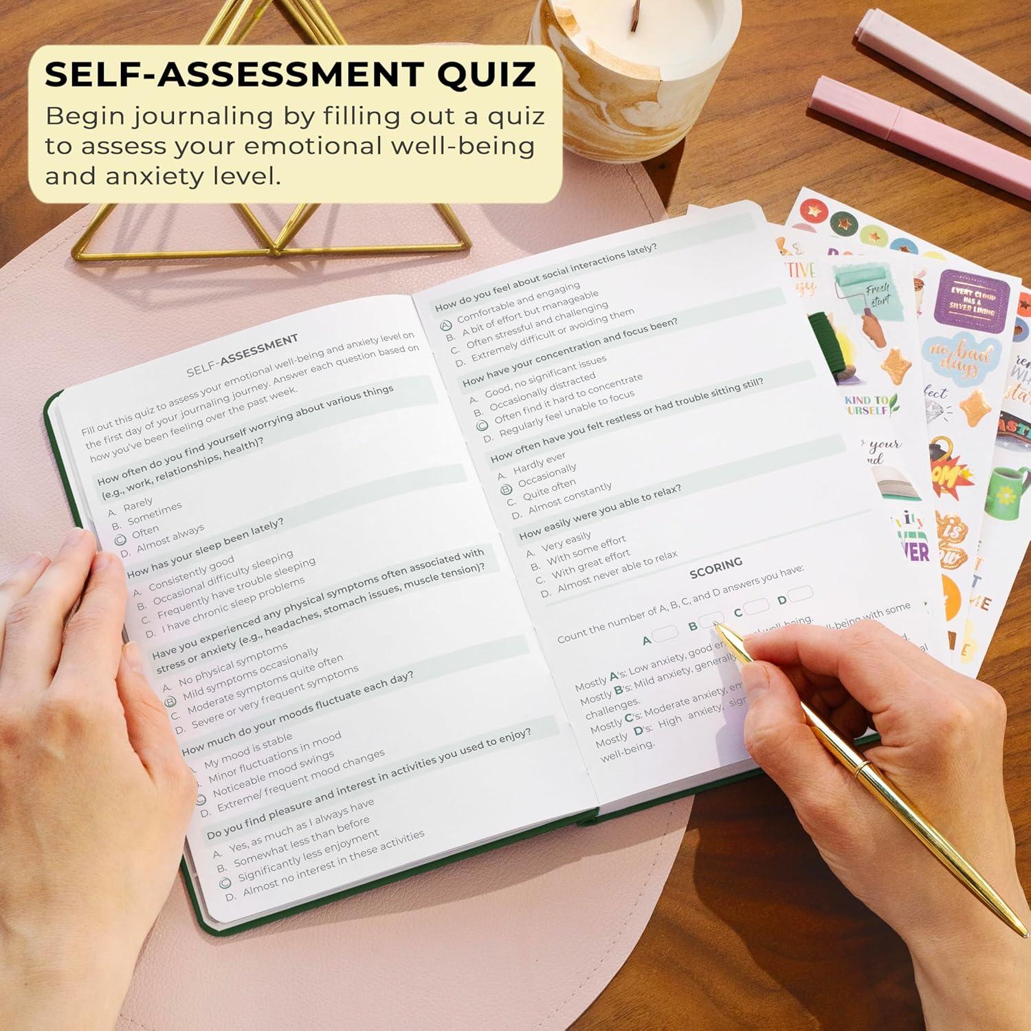 Diario de Salud Mental Clever Fox A5 Verde Bosque - CBT para Ansiedad