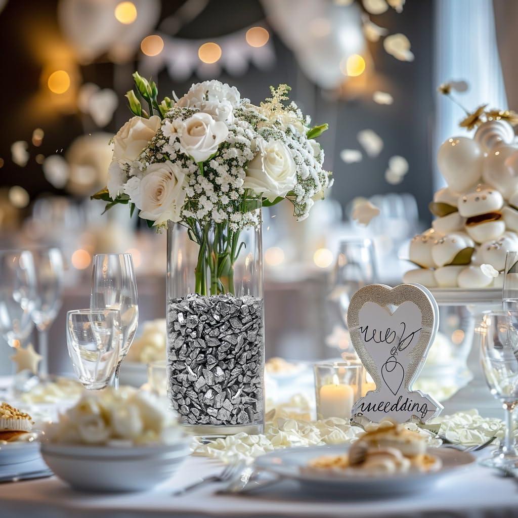 Relleno de Jarrón HappyFiller 0.37 kg Grava Plateada 3-12mm