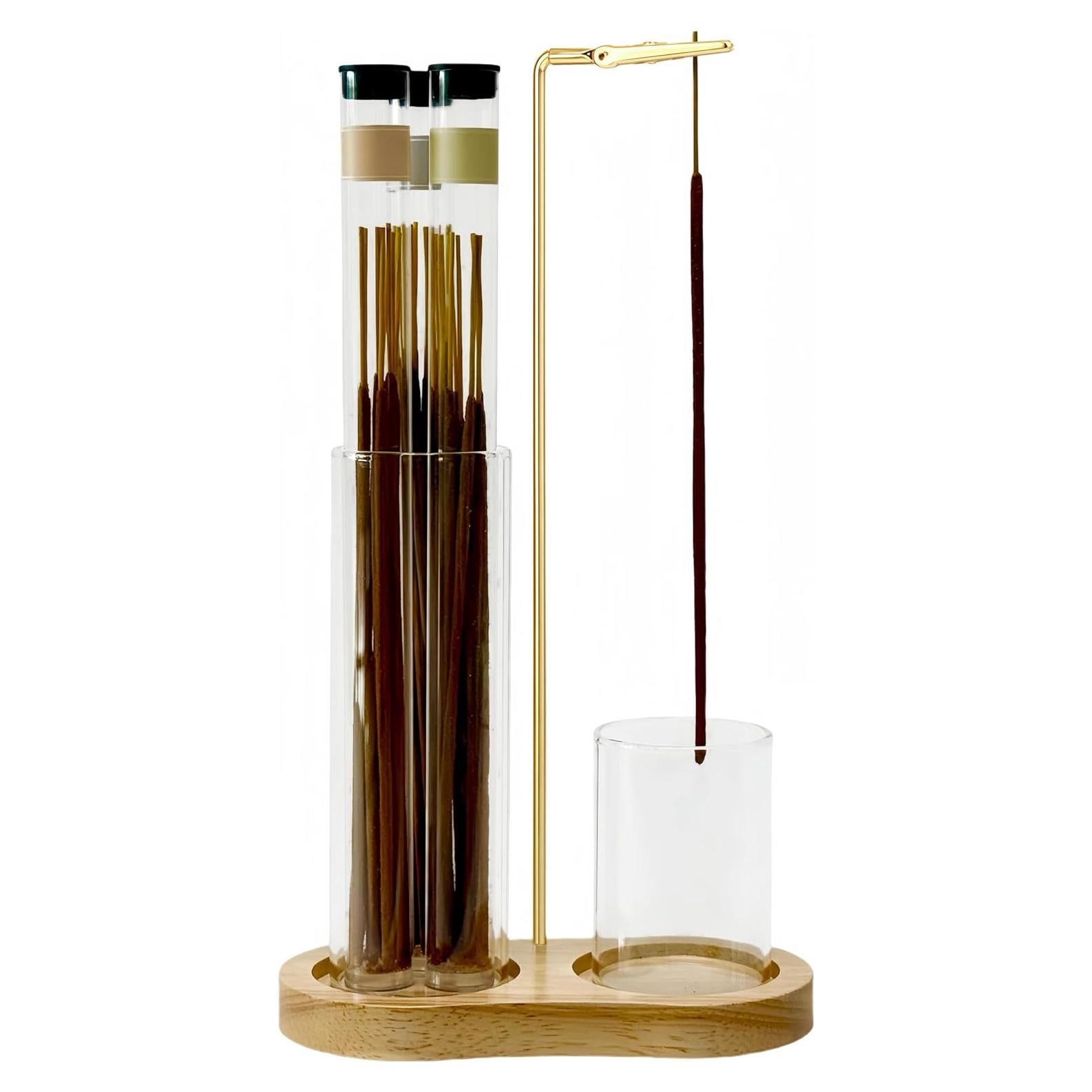 Soporte de Incienso Moocervi de Madera con Almacenamiento 15x7.5cm