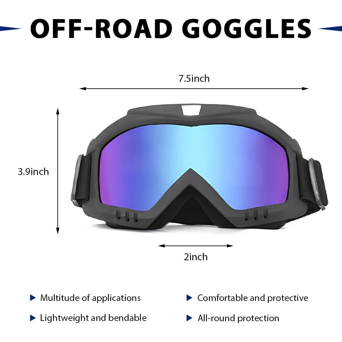 Gafas de Moto MUQIDA a Prueba de Viento y Polvo Coloridas