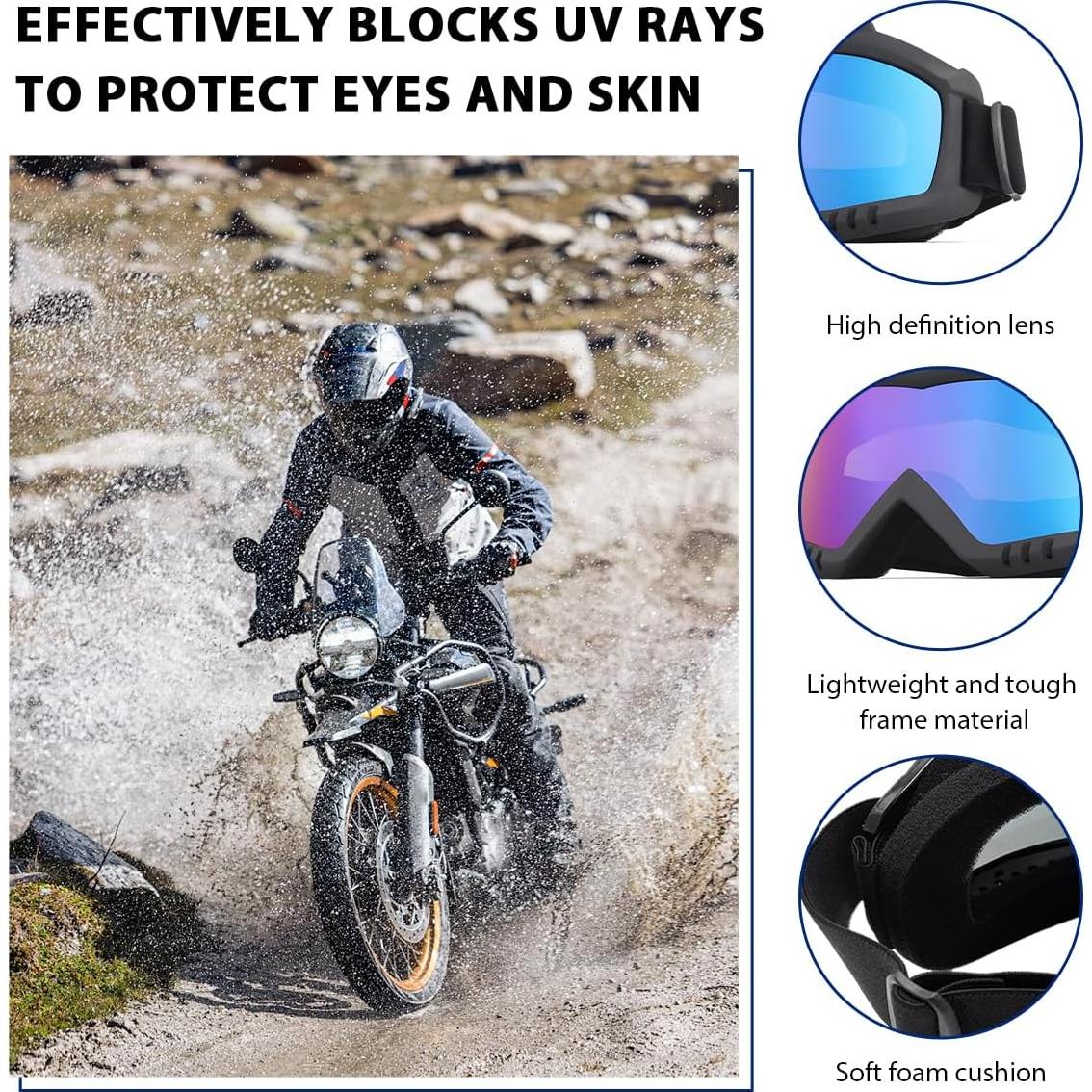 Gafas de Moto MUQIDA a Prueba de Viento y Polvo Coloridas