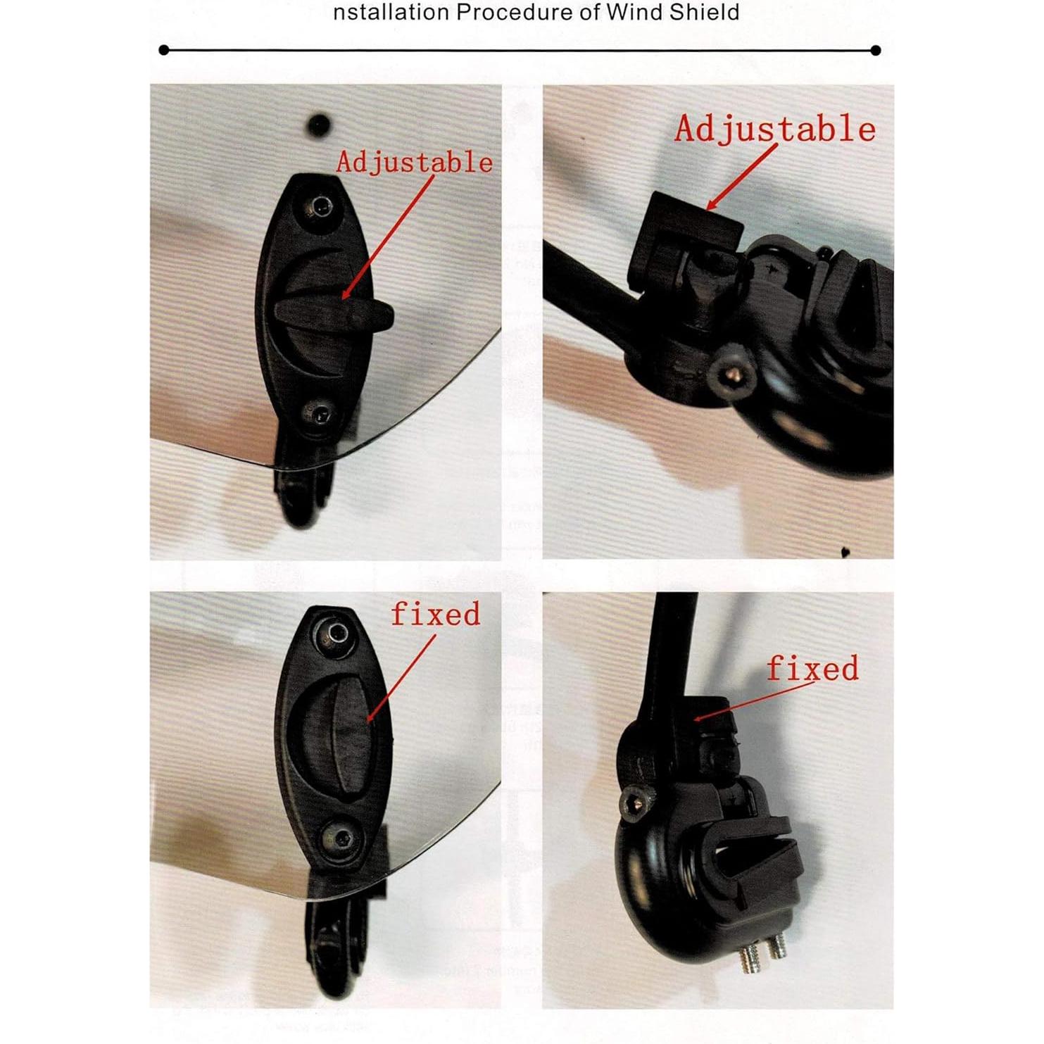 Parabrisas Extensible Ajustable Evomosa para Motocicleta Gris