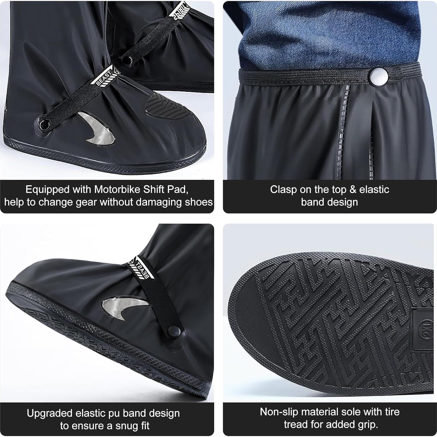 Cubiertas de Zapatos Impermeables CMILAI Unisex Mediano Negro