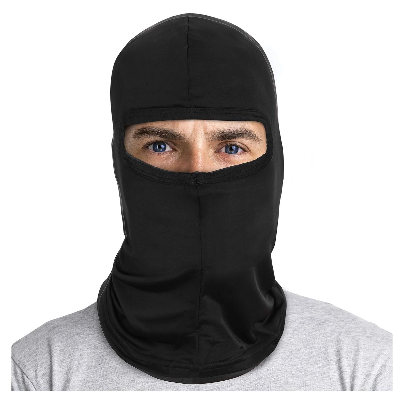 Mascarilla Balaclava de Seda Imitación Negra Unisex - Protección UV
