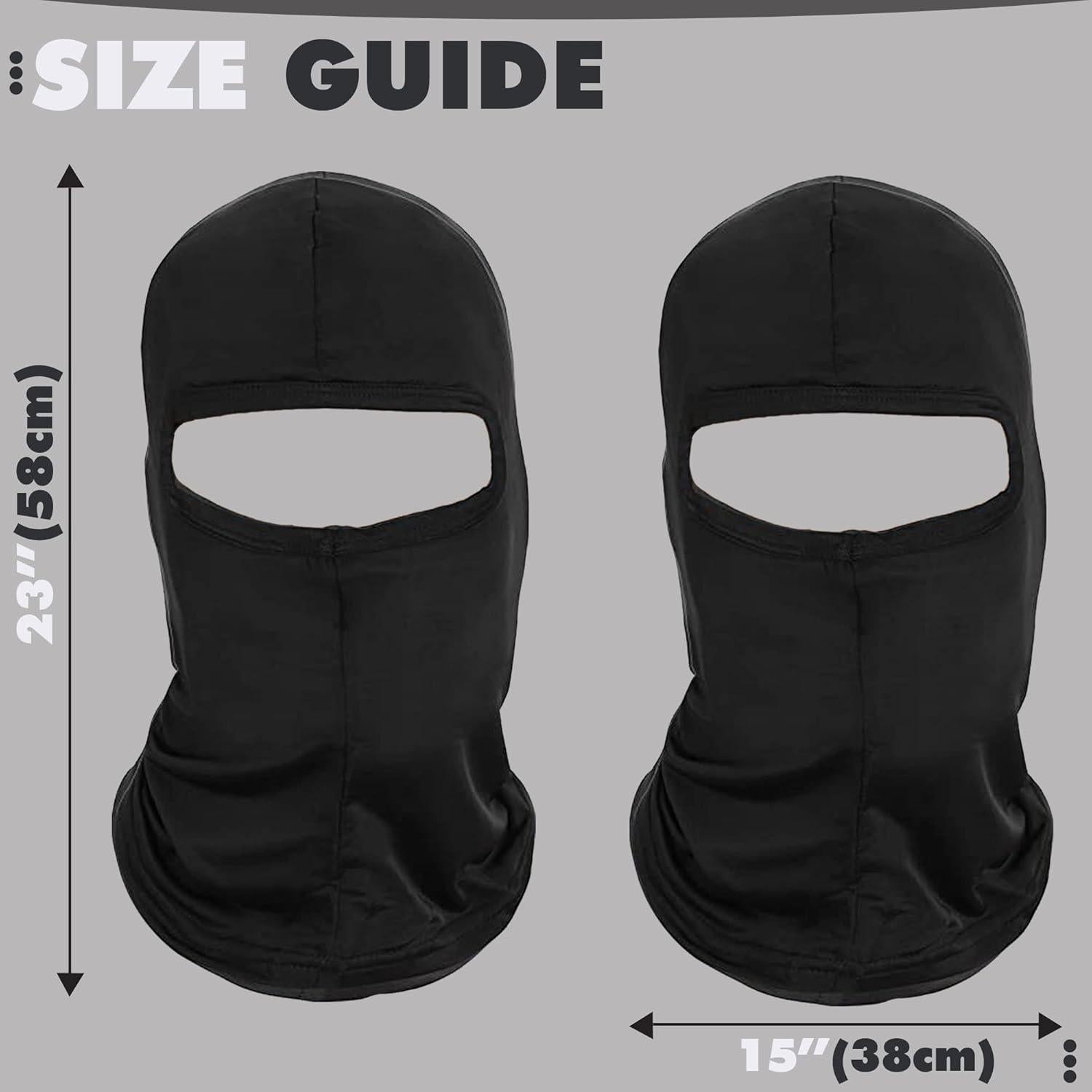 Mascarilla Balaclava de Seda Imitación Negra Unisex - Protección UV