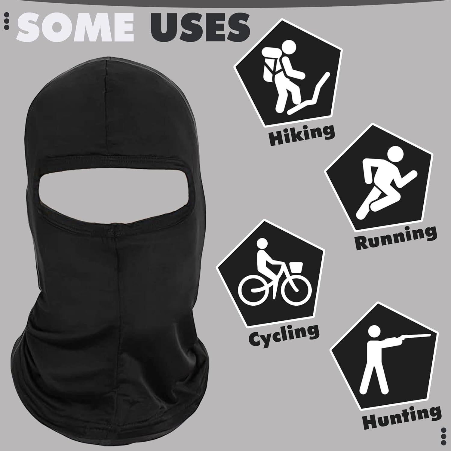 Mascarilla Balaclava de Seda Imitación Negra Unisex - Protección UV