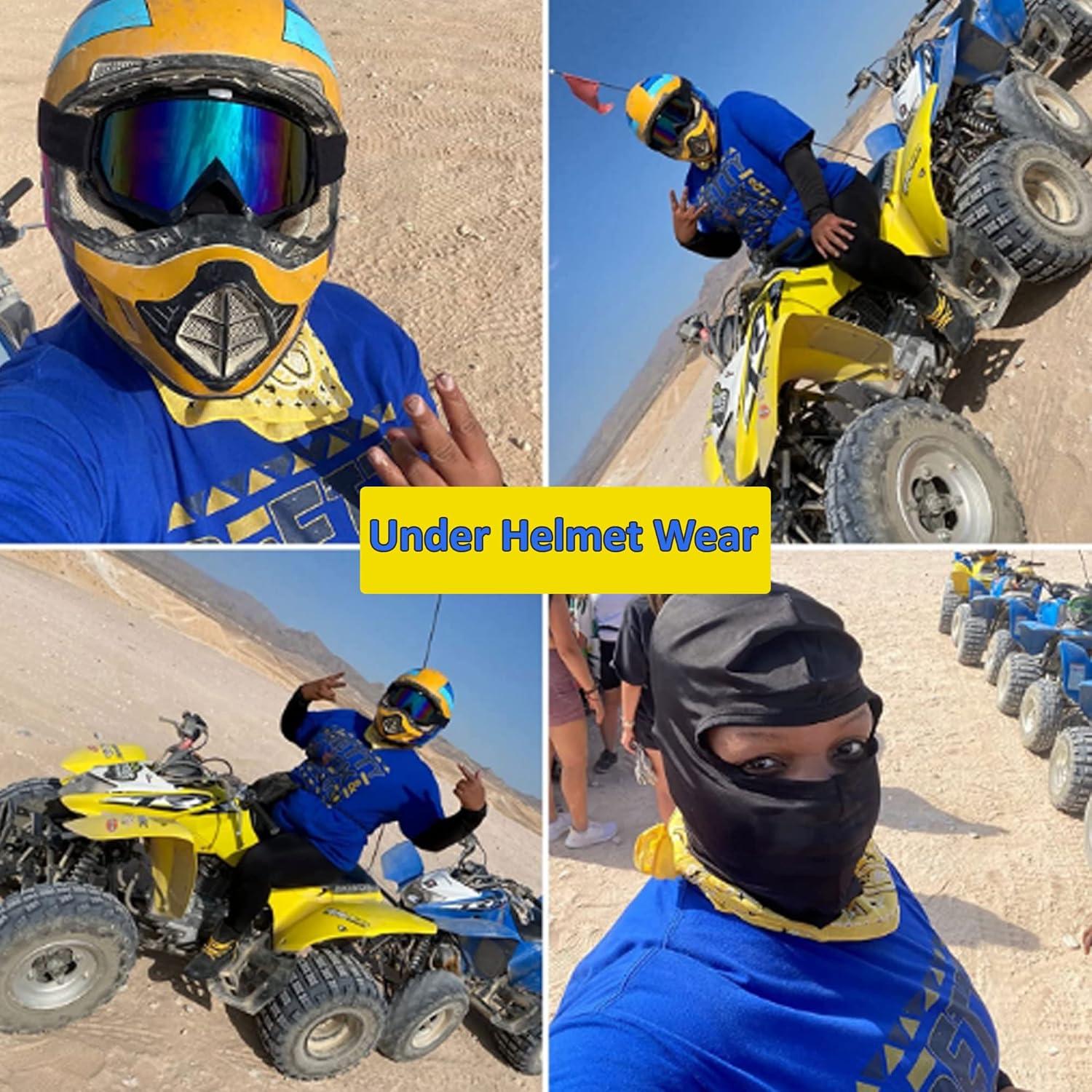 Mascarilla Balaclava de Seda Imitación Negra Unisex - Protección UV