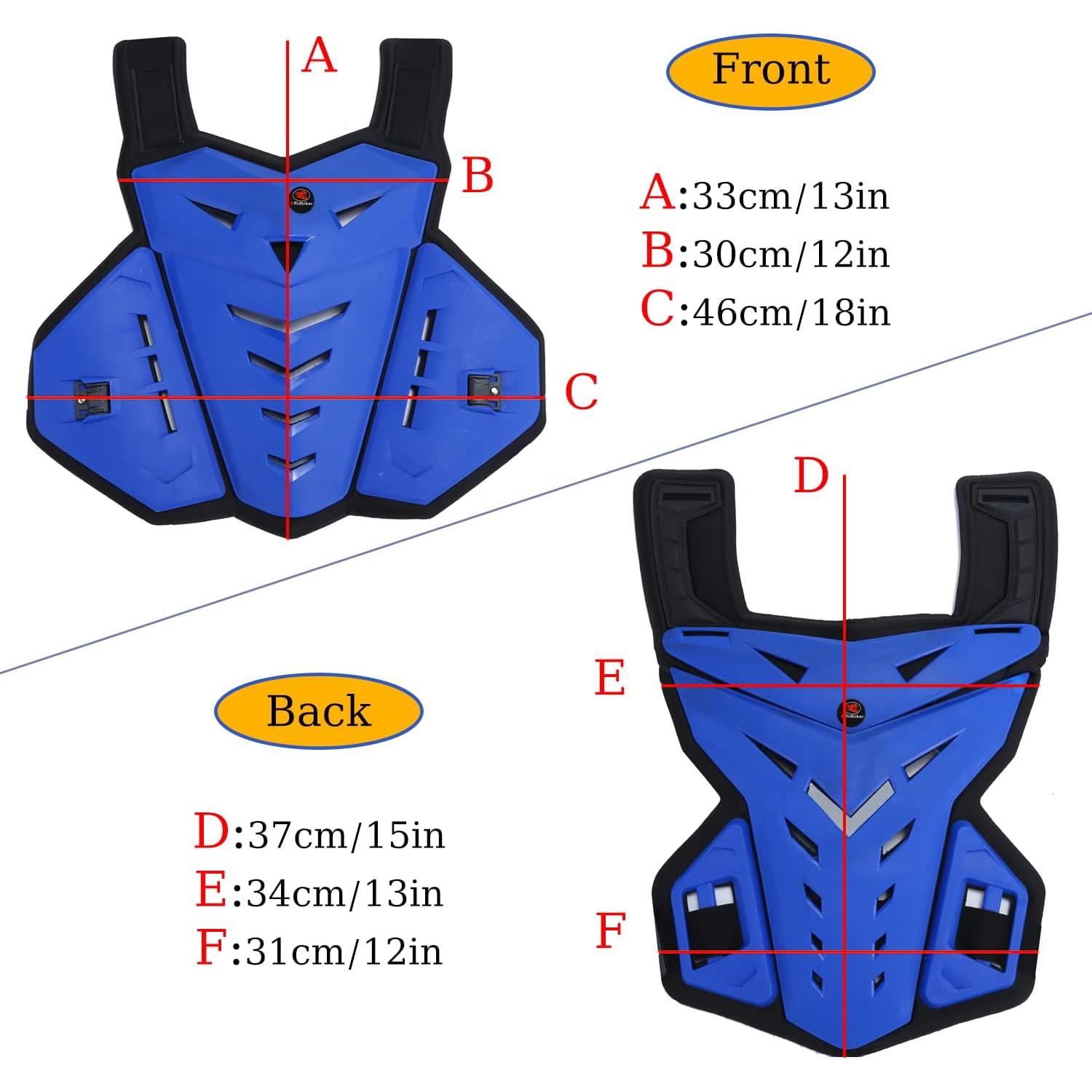 Chaleco de Armadura RIDBIKER Negro Ajustable para Motocicleta