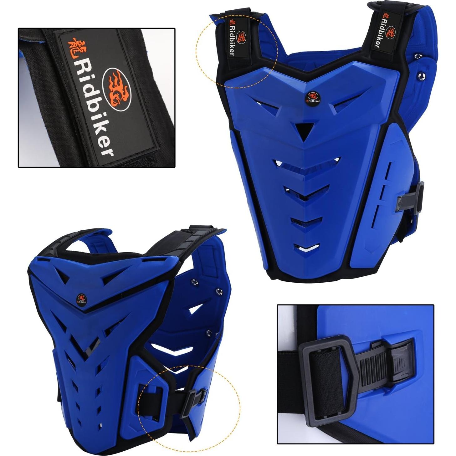 Chaleco de Armadura RIDBIKER Negro Ajustable para Motocicleta