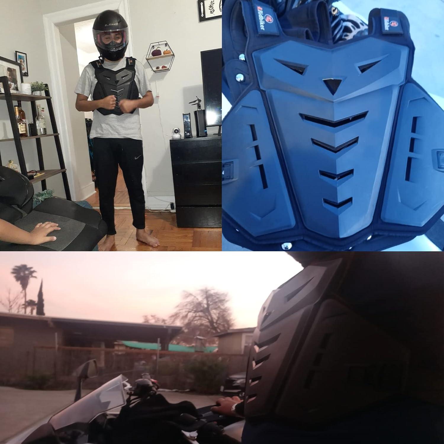 Chaleco de Armadura RIDBIKER Negro Ajustable para Motocicleta