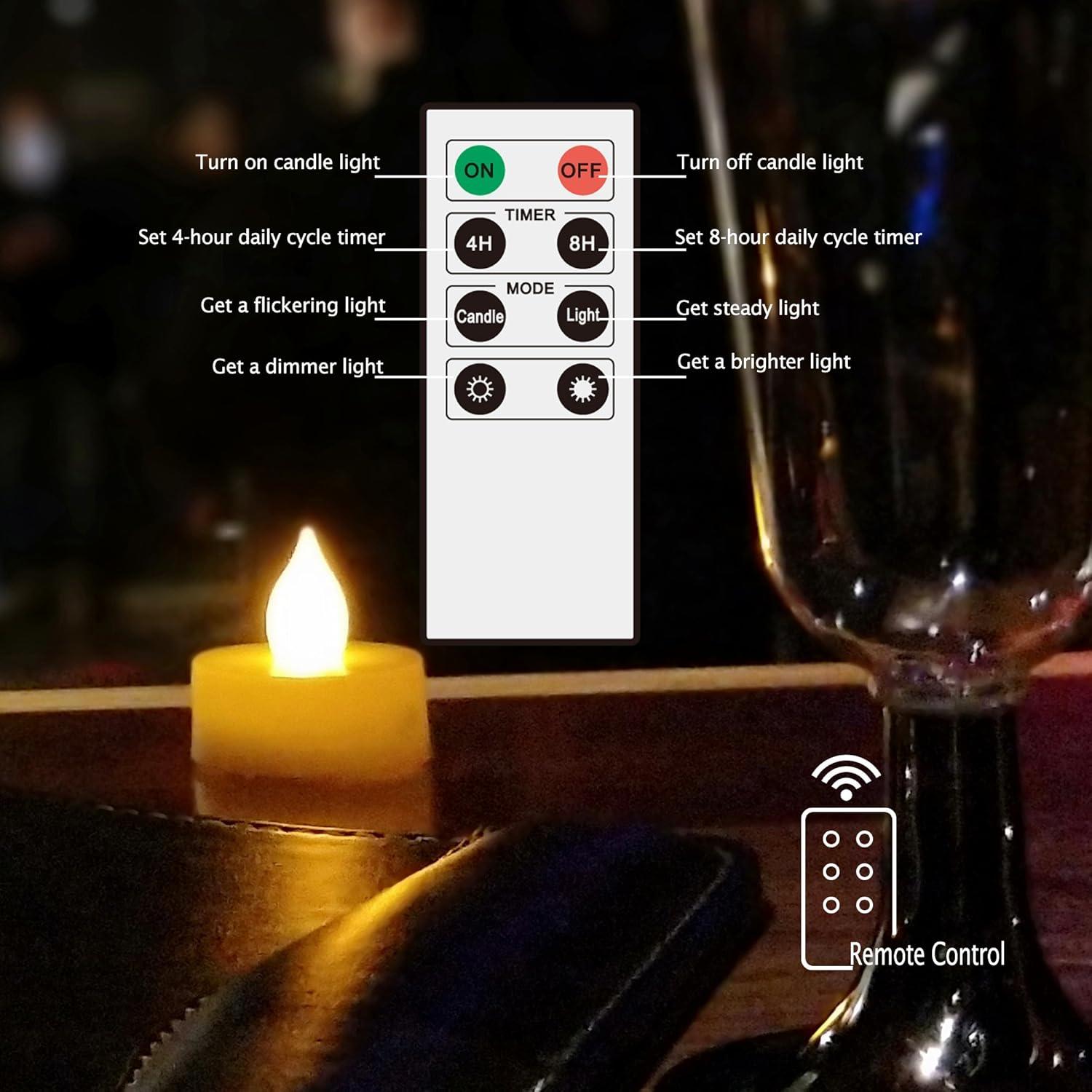 iZAN 6 Velas LED Sin Llama con Control Remoto y Temporizador