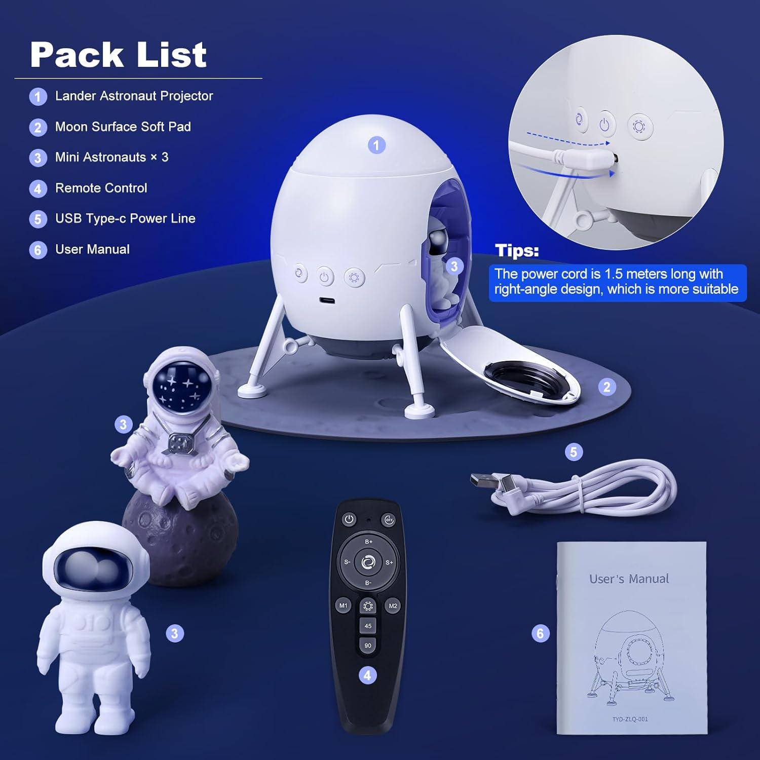 Proyector Galáctico YAYZA! con 3 Astronautas y Luz LED