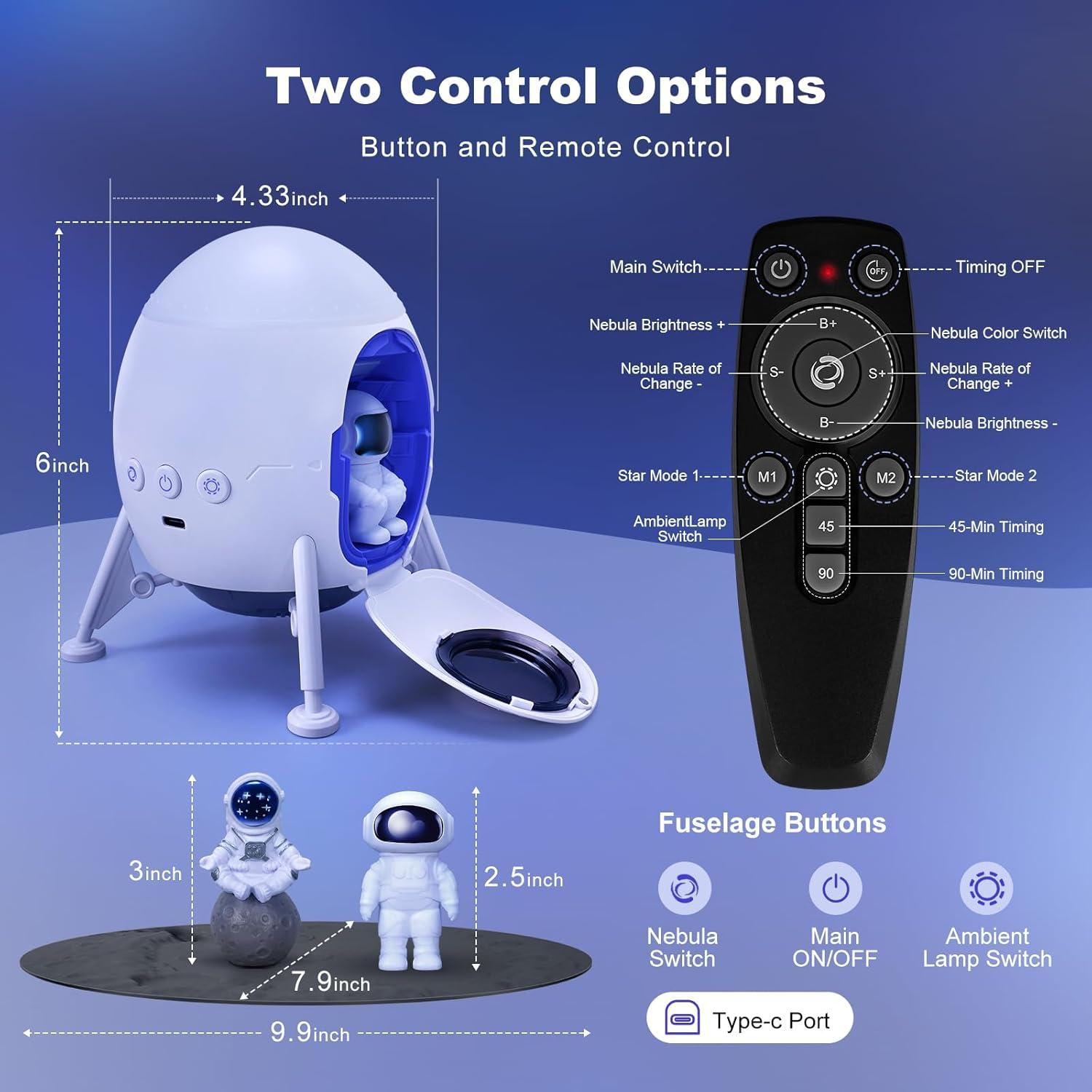 Proyector Galáctico YAYZA! con 3 Astronautas y Luz LED
