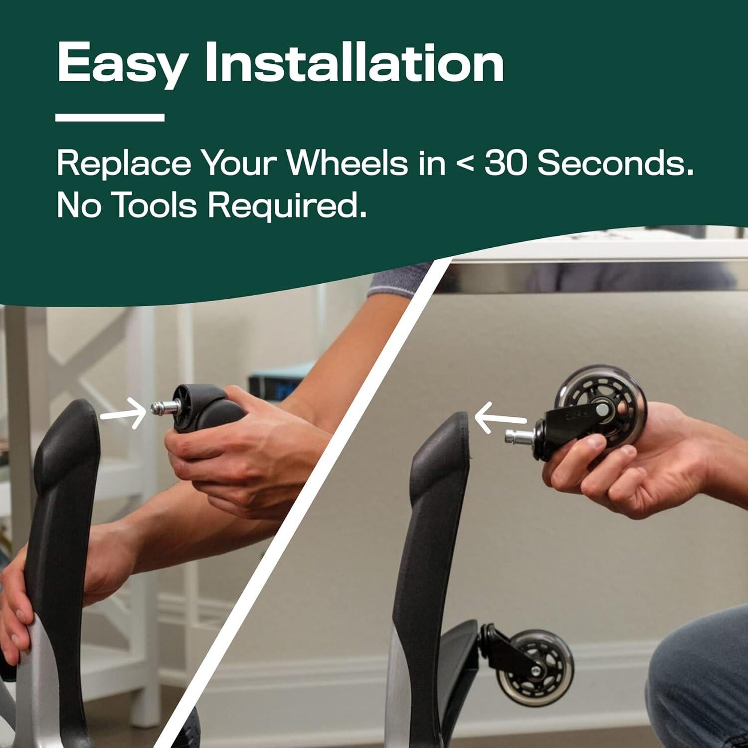 Ruedas de Silla de Oficina The Office Oasis - Suaves y Silenciosas