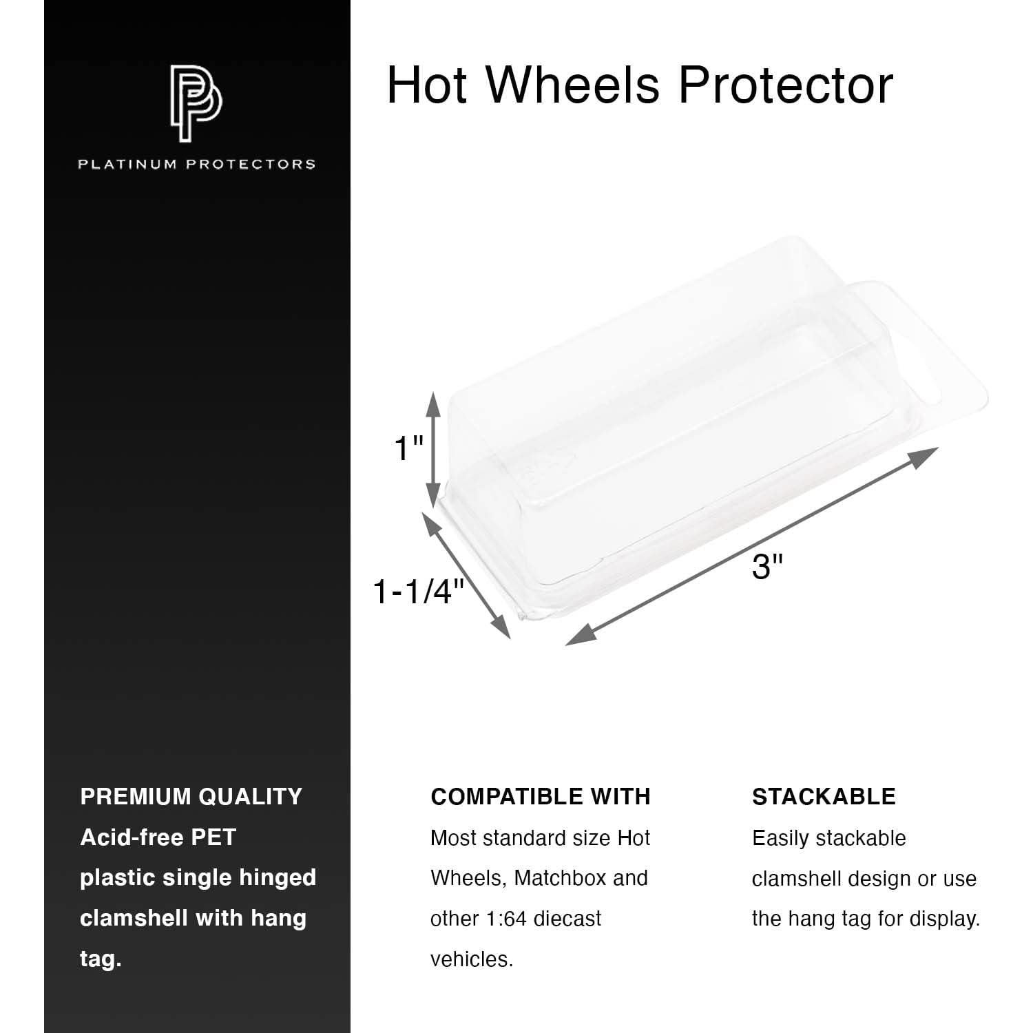 Funda Clamshell Protectores Platinum para Autos Hot Wheels 10 Pzas