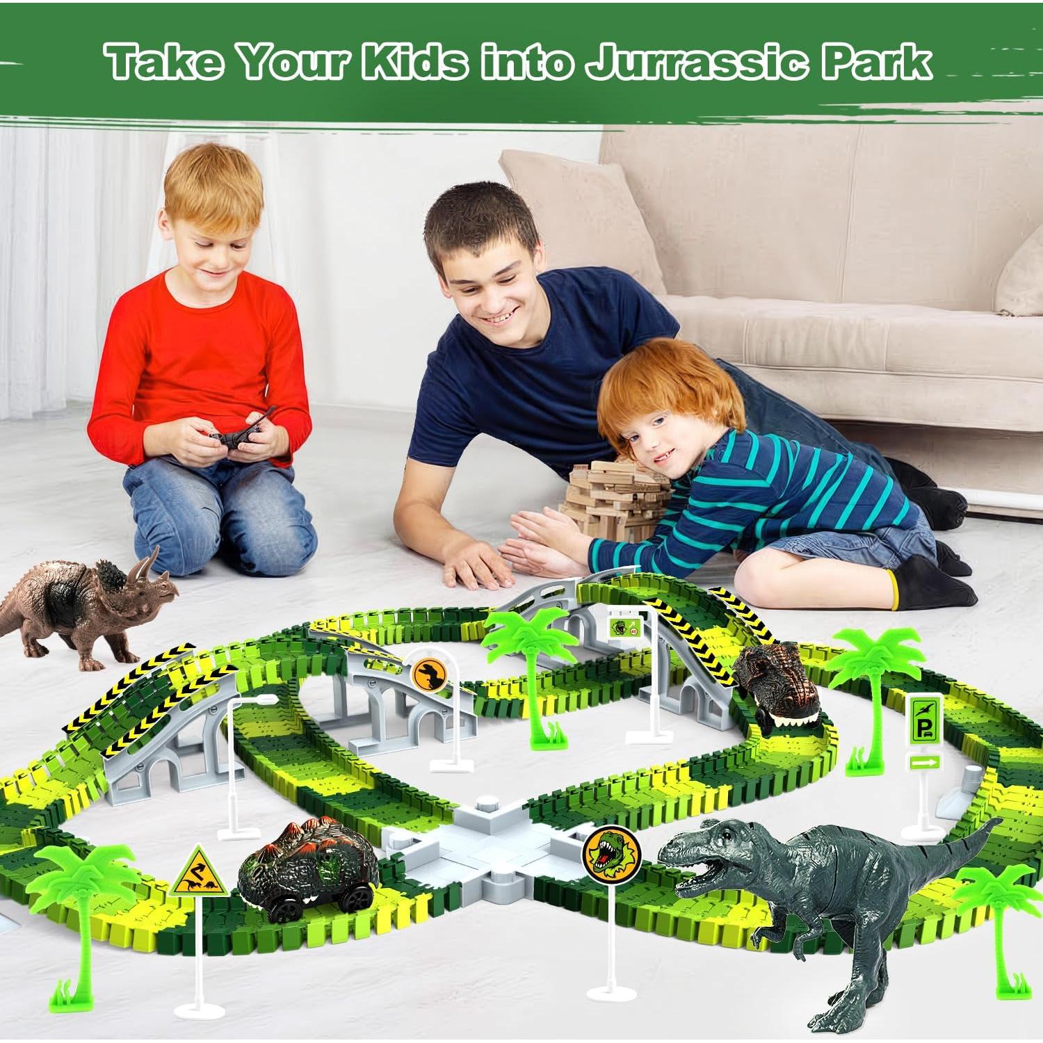 Juego de Pistas de Tren Dinosaurios Desuccus CF2268 144 Piezas