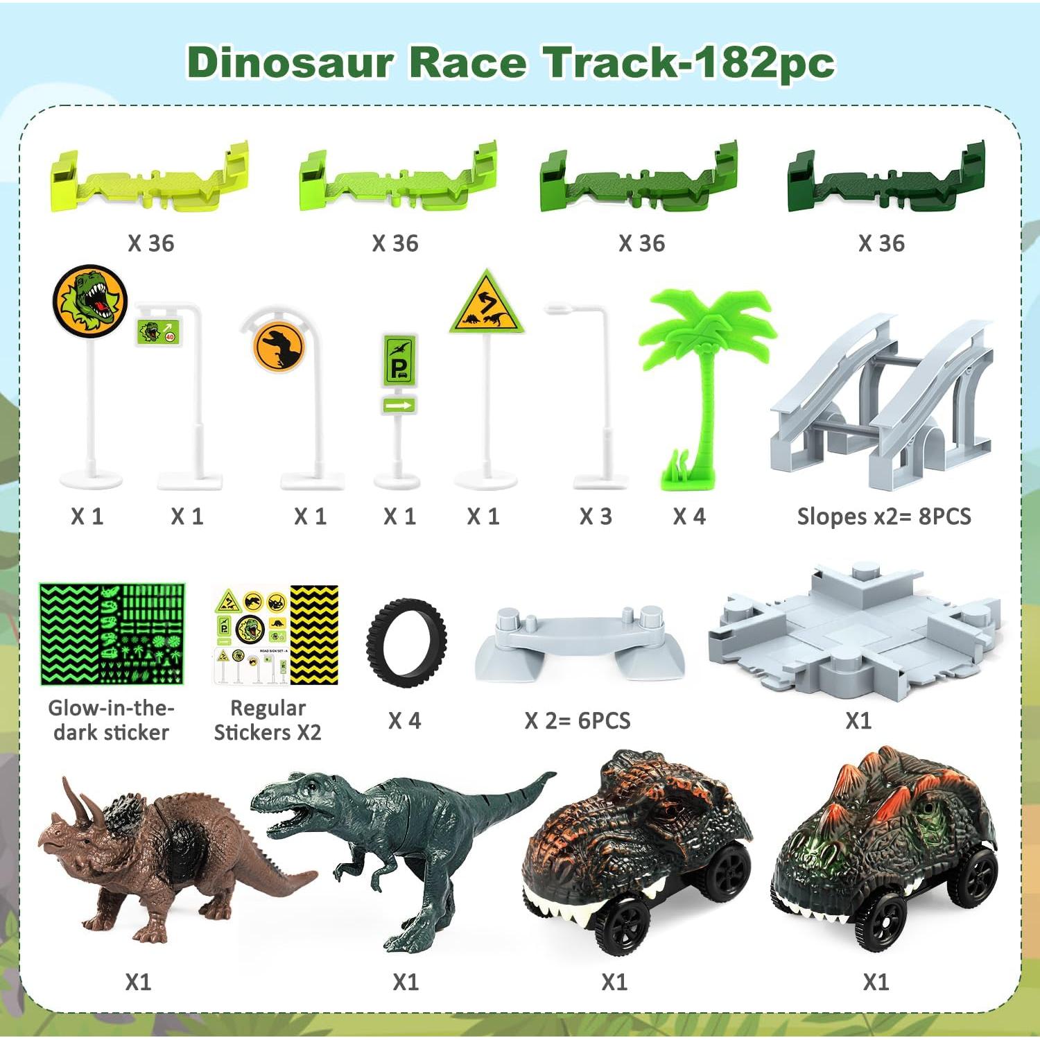 Juego de Pistas de Tren Dinosaurios Desuccus CF2268 144 Piezas