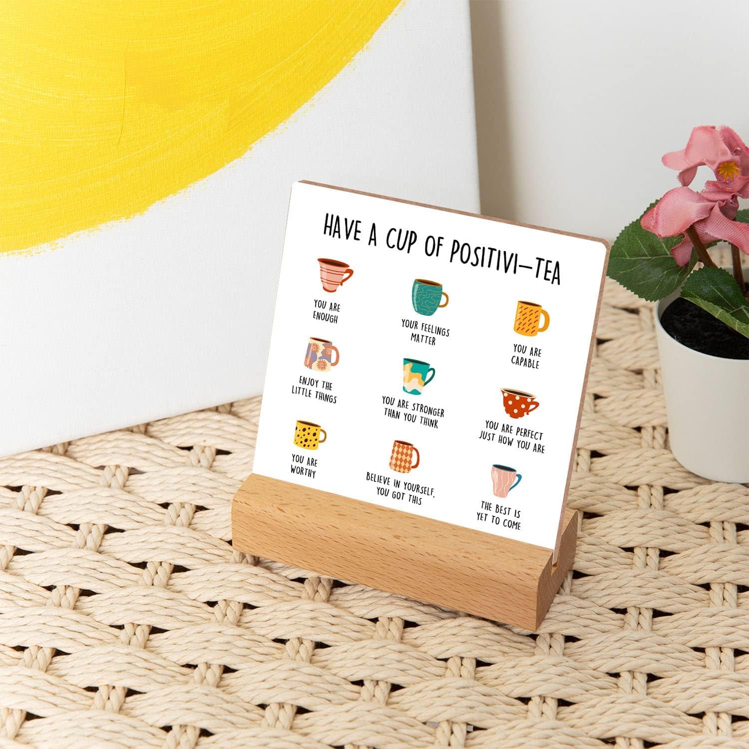 Cartel Inspirador de Madera Xendelow 10x10 cm para Oficina