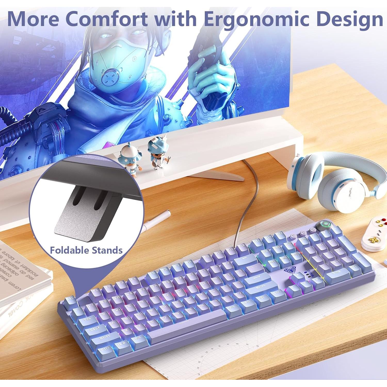 Teclado Mecánico AULA F2088 Pro RGB 108 Teclas USB