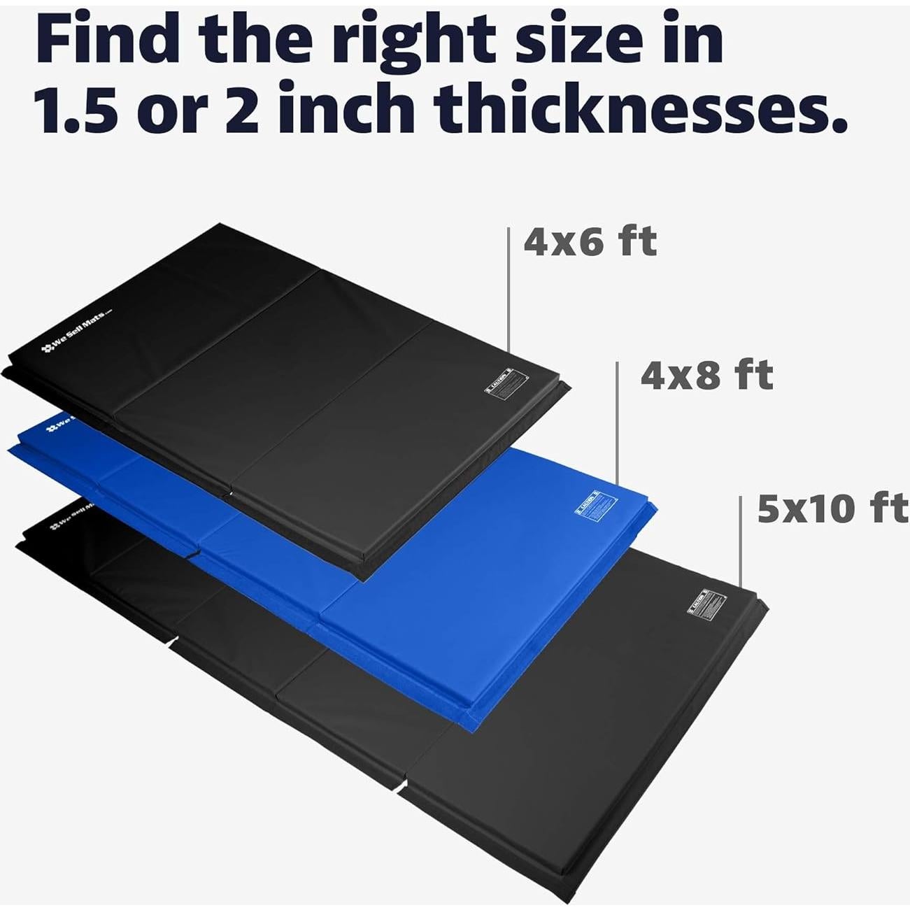 Colchoneta de Gimnasia Plegable We Sell Mats 5x10 ft Negra