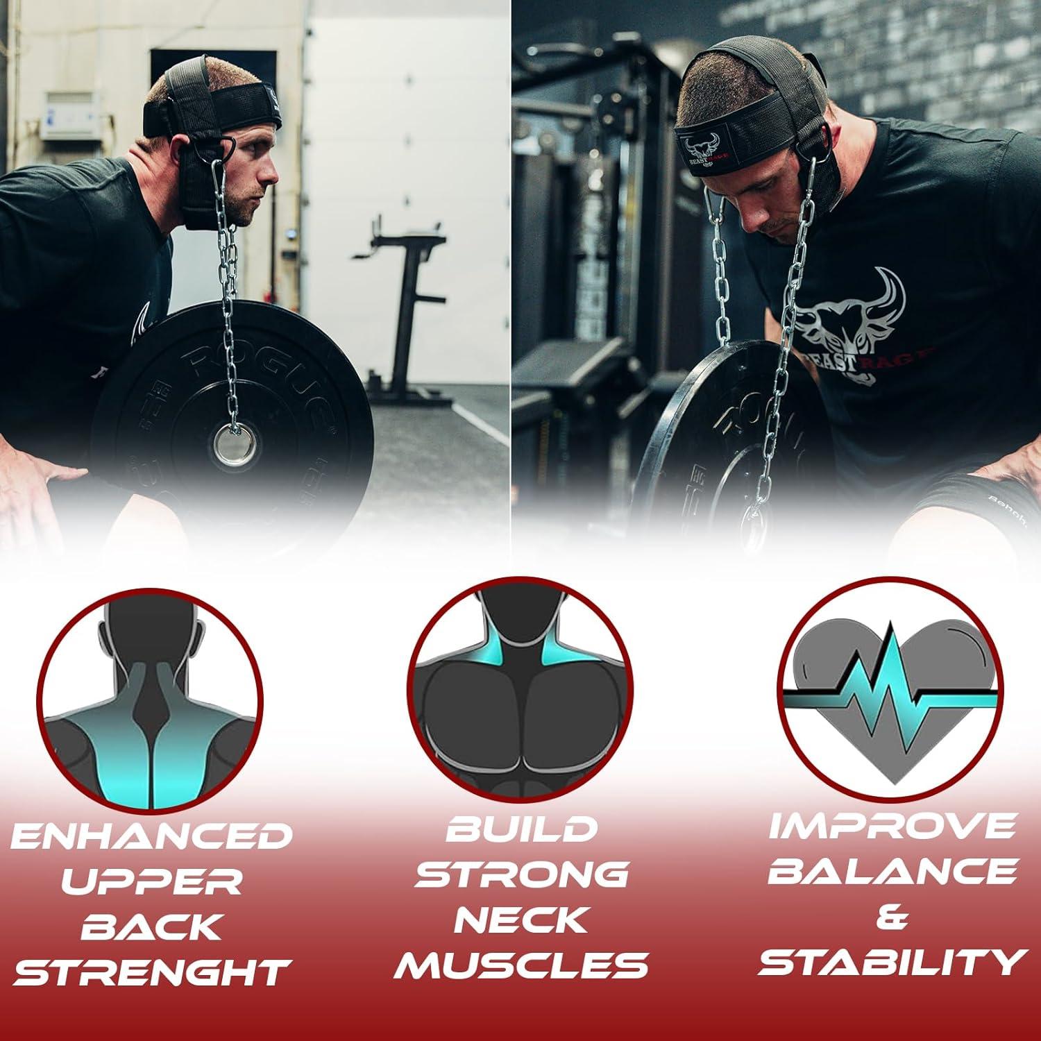 Arnés para Cuello BEAST RAGE Ajustable con Cadena Acero 76.2 cm