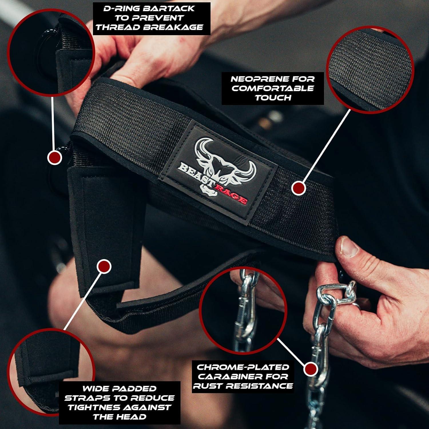 Arnés para Cuello BEAST RAGE Ajustable con Cadena Acero 76.2 cm