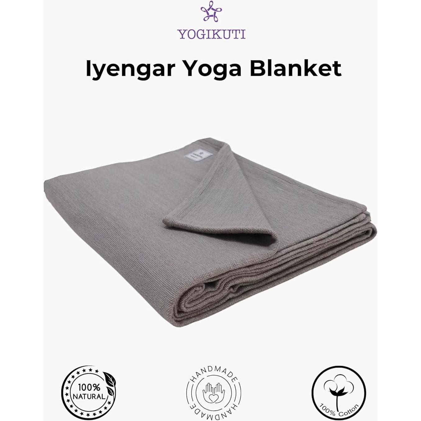 Manta de Yoga Yogikuti 100% Algodón Gris 203x152 cm