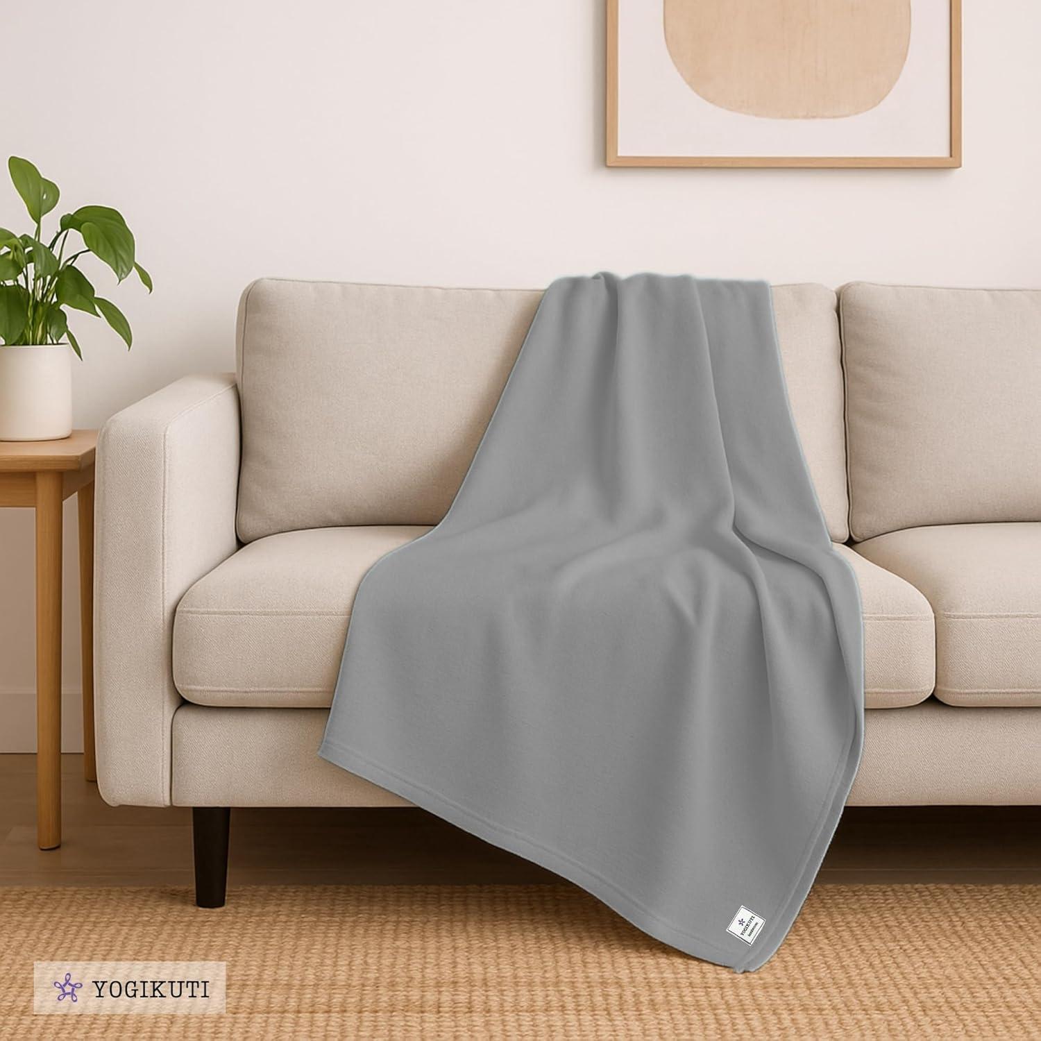 Manta de Yoga Yogikuti 100% Algodón Gris 203x152 cm