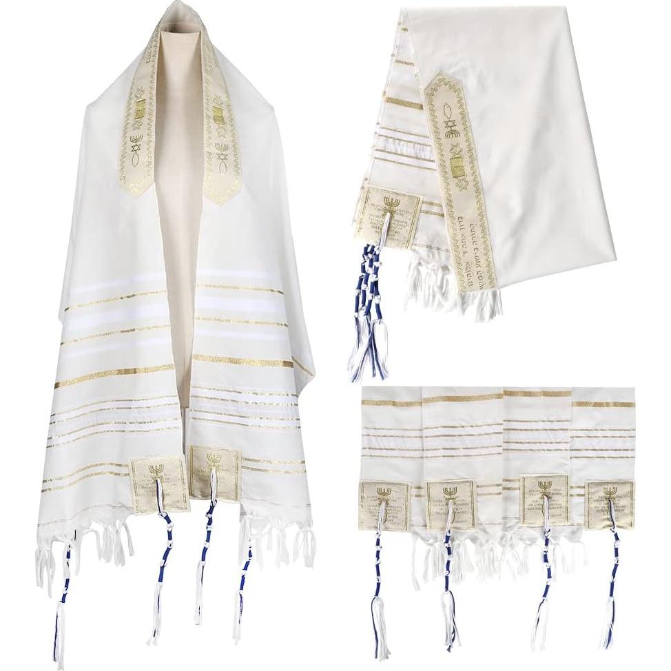 Chal de Oración Mesiánico Tierra Santa 183x56 cm Acrílico