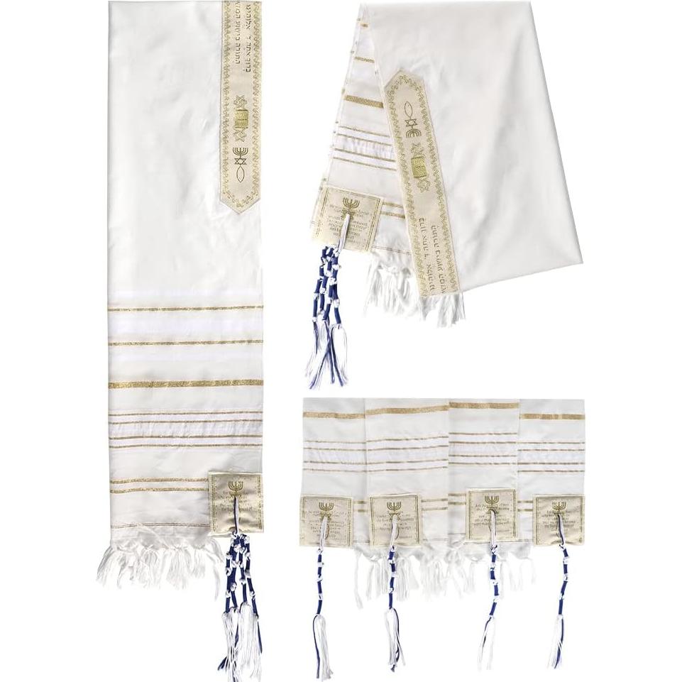 Chal de Oración Mesiánico Tierra Santa 183x56 cm Acrílico