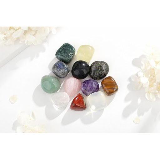 YATOJUZI 12PCS Natural Healing Crystals Mix Bulk Tumbled Polished Pocket Stones Crystal for Energy Reiki Tumbling Cabbing Balancing Decoration Home Decor Gemstones Meditation Therapy 100g